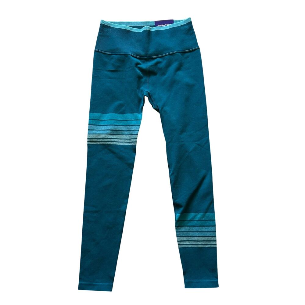 NWT JoyLab 7/8 Teal Stripe Leggings Size Small